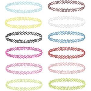 BodyJ4You 12PC Tattoo Choker Necklace - 90s Accessories 2000s Jewelry Y2K